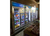 Refrigerador de la exhibición de la bebida del estante del acero inoxidable, congelador de encargo de la exhibición del supermercado
